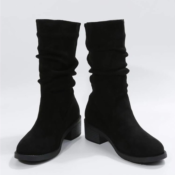 New Suedette Slip On Slouchy Boots - Picture 6 of 7